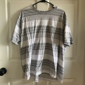 Oversized Grey and White Striped Tee !!